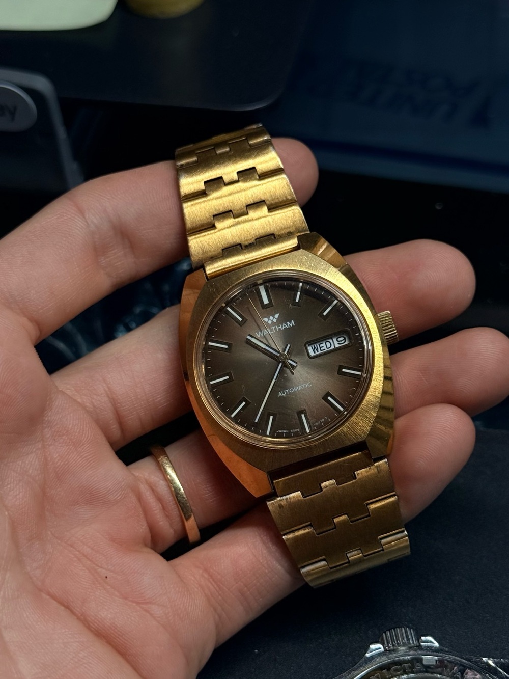 Waltham Men's Gold-Tone Automatic Day-Date Watch